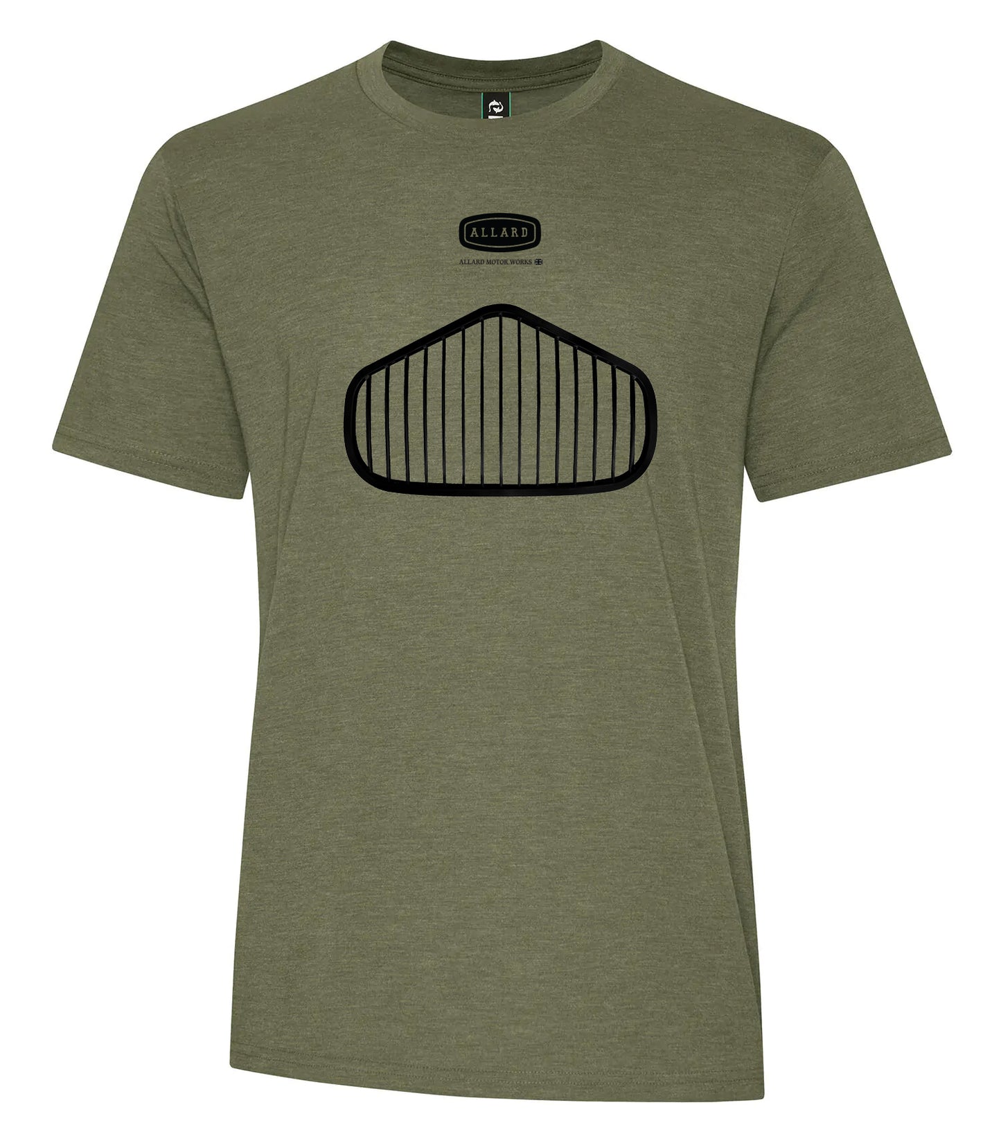 T-shirt "AMW J2X® Racing Grill" à manches courtes pour hommes -  Grille noir sur vert olive