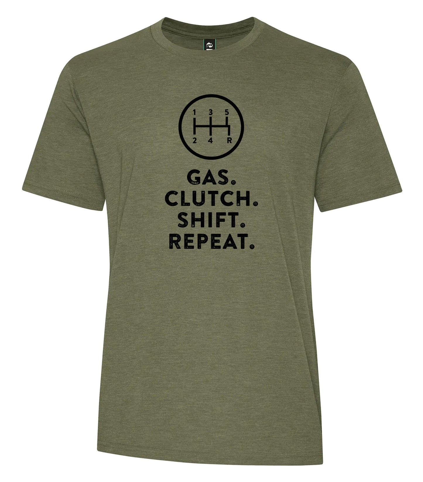 GAS, CLUTCH, SHIFT, REPEAT T-shirt - Olive
